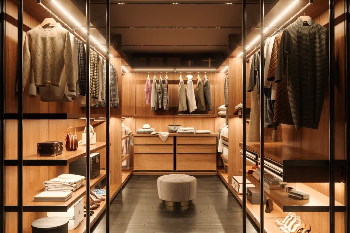 A beautifully organized closet